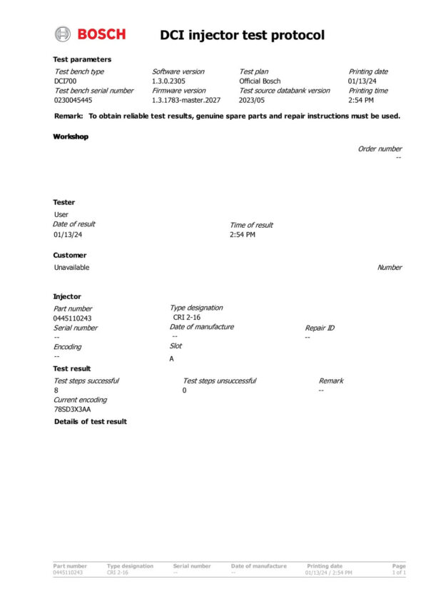 Monolita 1.9D Diesel Injector | Bosch 0445110243 | Engine Fuel System Parts - Image 5