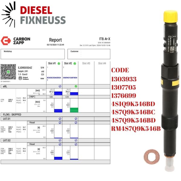 Monolita 2.0 TDCi Diesel Injector | Delphi EJDR00504Z 4S7Q9K546BD | Fuel System Parts - Image 3